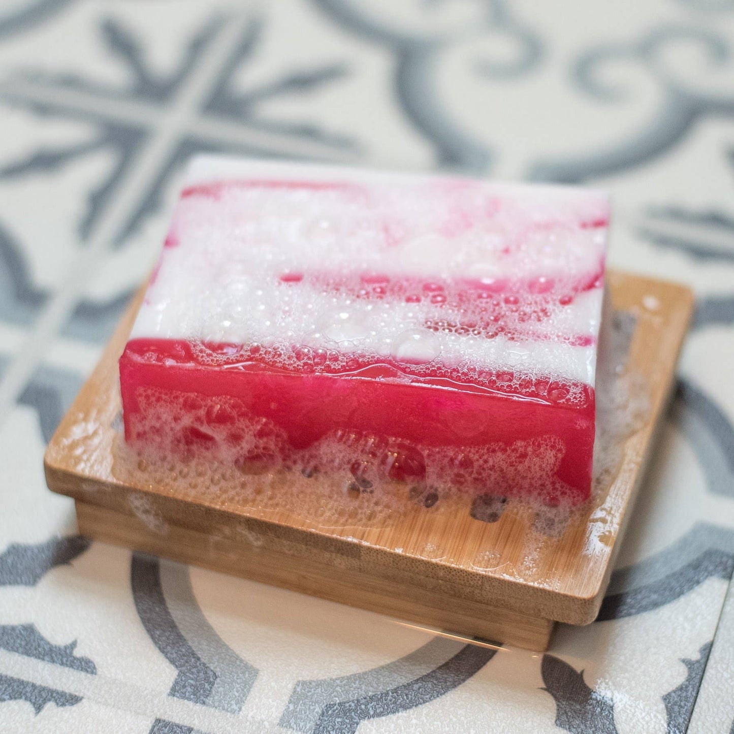 Raspberry Ripple Handmade Soap Slice 120g